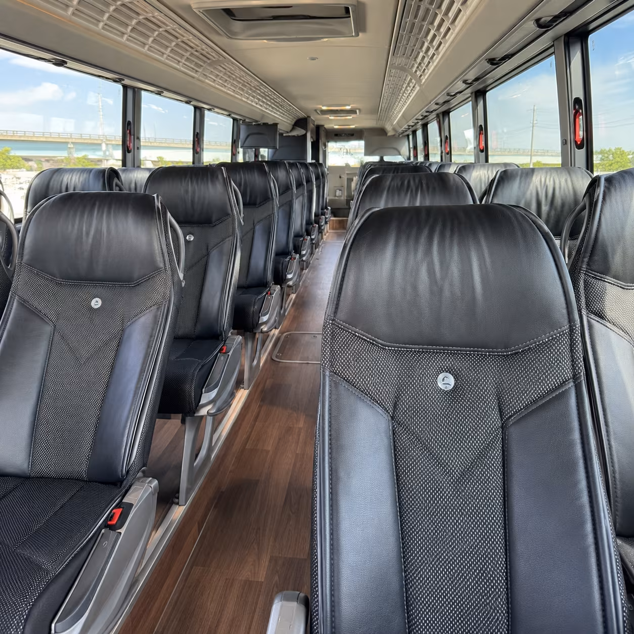 costa mesa charter bus services interior